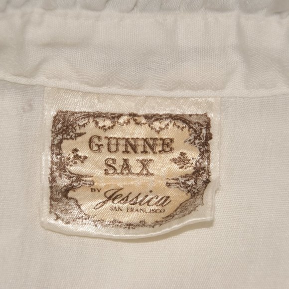 Vintage GUNNE SAX Cream Prairie Midi Dress sz S/M - Picture 5 of 5